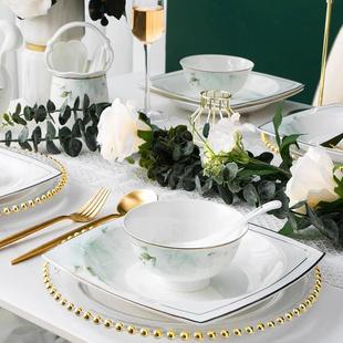 碗碟套装家用景德镇骨瓷餐具套装陶瓷欧式简约碗盘碗筷礼品全套批