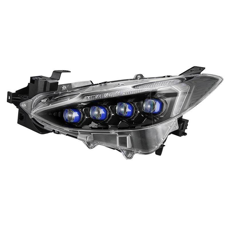 龙鼎1-6昂赛拉大灯4总成改装水晶矩阵1透镜LED日行灯流光克MZ007-