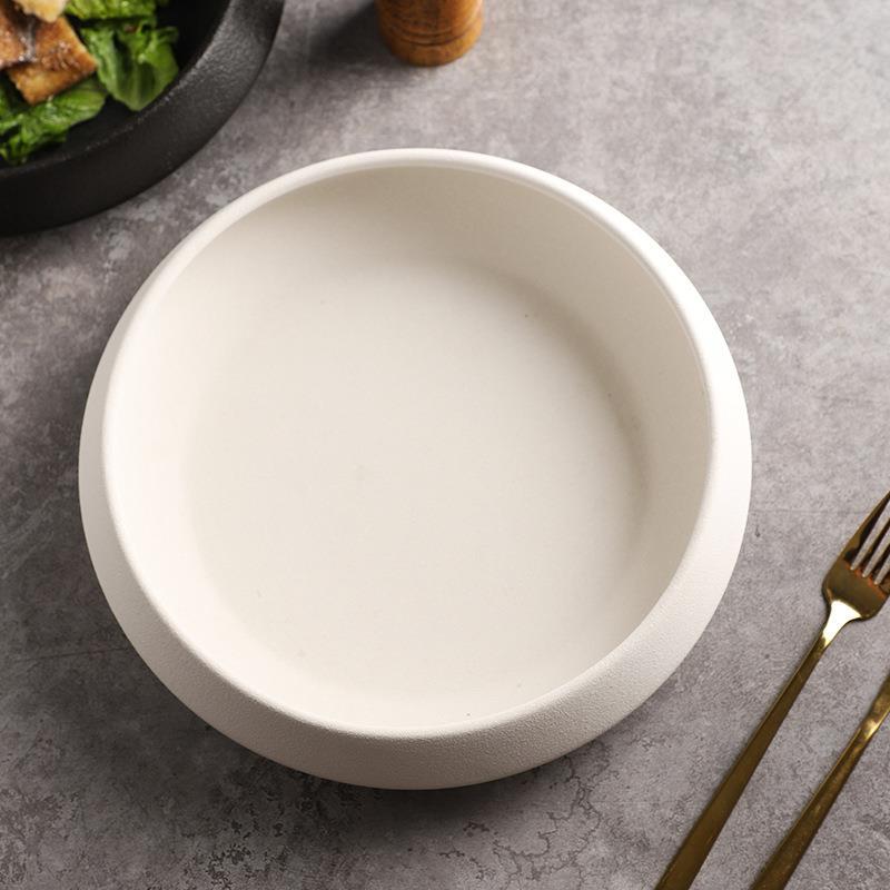 质享哑光西餐盘陶瓷蛋糕盘子家用圆形餐具北欧沙拉盘托盘餐厅酒店