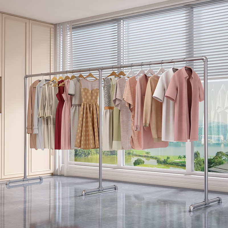 3N镀锌钢管晾衣架户外落地家用阳台衣服简易晒被水管衣架室内室外
