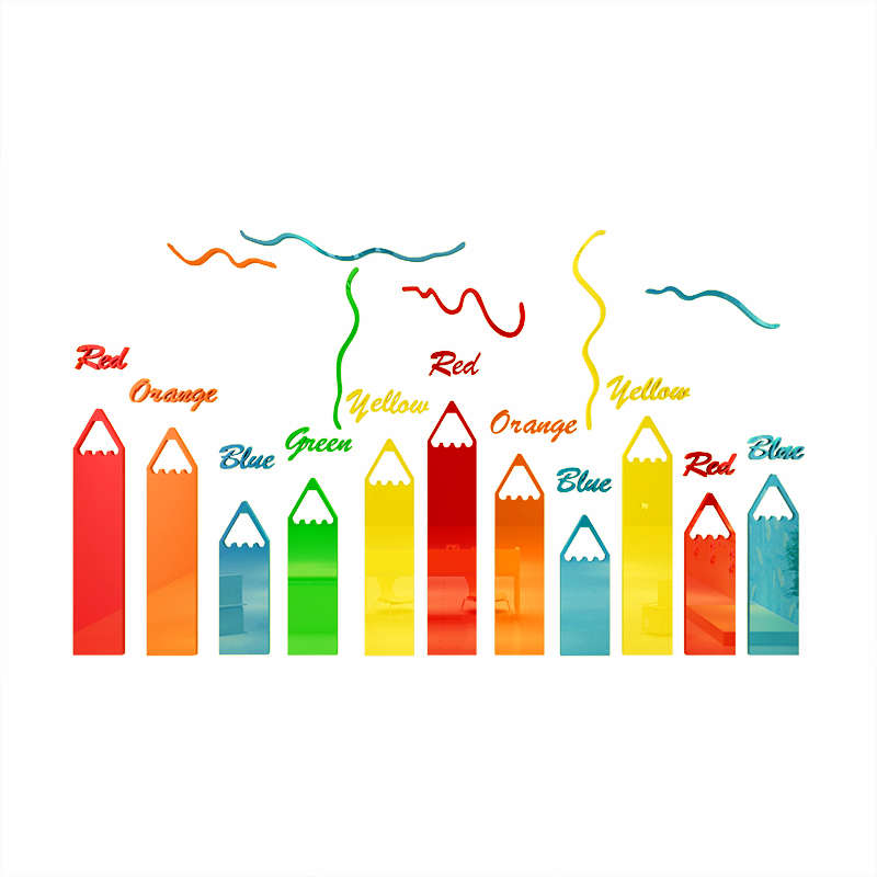 客厅儿童贴房卧室装饰铅笔立体墙贴纸彩色画室3d幼儿园亚克卡通力