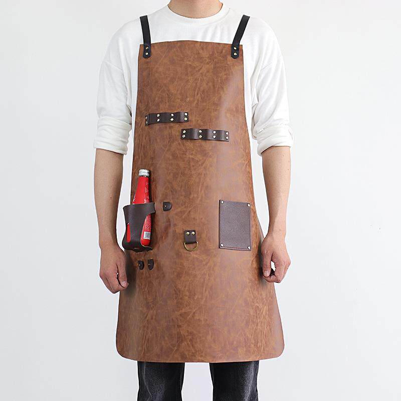 Tạpdề nư ng BBQ户外烧烤 围裙PớU皮革防啤酒套PU油污