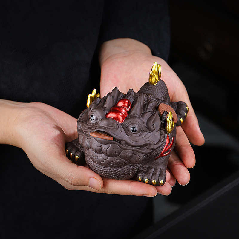 紫砂金蟾茶宠摆件精品可养招财蟾蜍茶宠物茶玩茶桌茶台茶道茶配件,餐饮具,茶宠摆件,淘宝优惠券,粉丝福利购,淘宝优惠卷