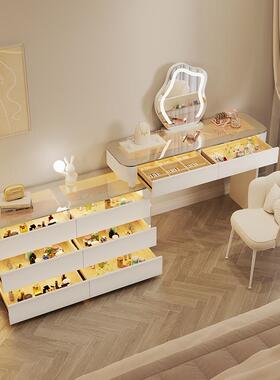 my024风新款实木梳妆台759卧室现代简奶油床尾转角约化妆桌斗2柜