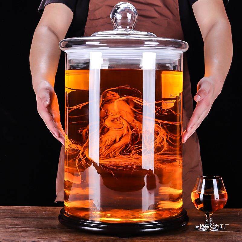 M大容量加厚密封罐家用泡酒玻璃瓶50斤100斤带龙头酿酒缸酒L