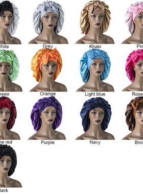 silk hair bonnet Satin Bonnets Cap Night Sleep Hat Hair Bon
