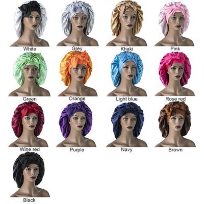 silk hair bonnet Satin Bonnets Cap Night Sleep Hat Hair Bon