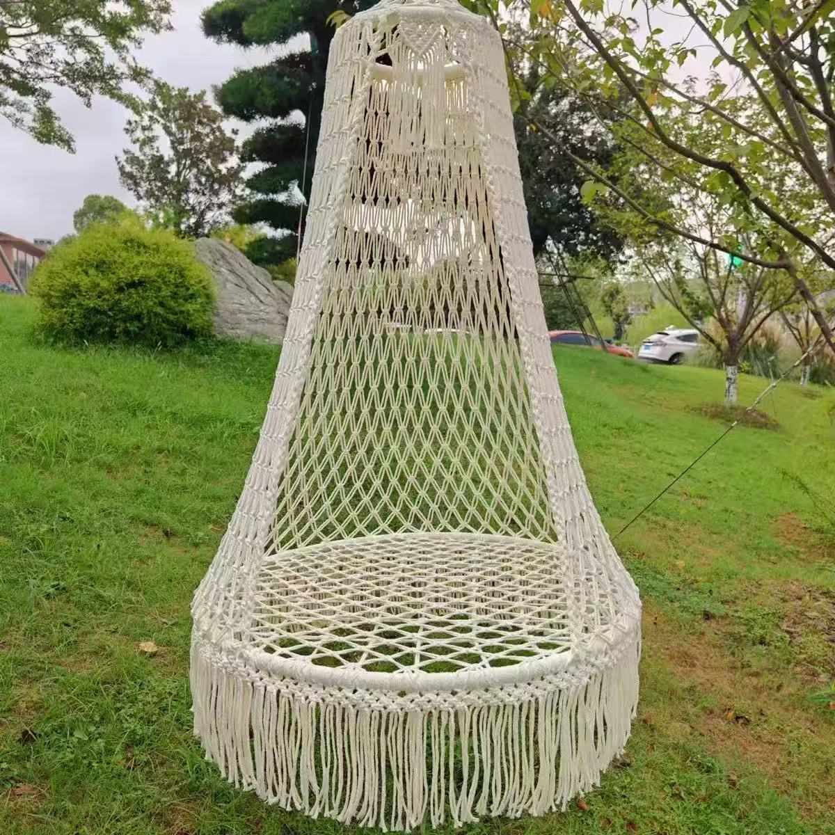 手工绳编吊篮椅子室内秋千卧室家用阳台户外庭院懒人摇篮网红吊床