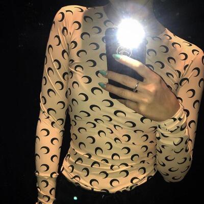 Feminine Clothes Sexy Top Women Long Sleeve Top Graphic Tee