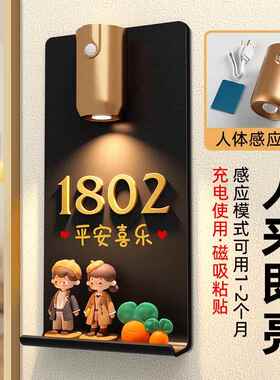 门家牌号感ltao1025灯轻奢创意感应大气入户门通可爱玩偶2卡025年