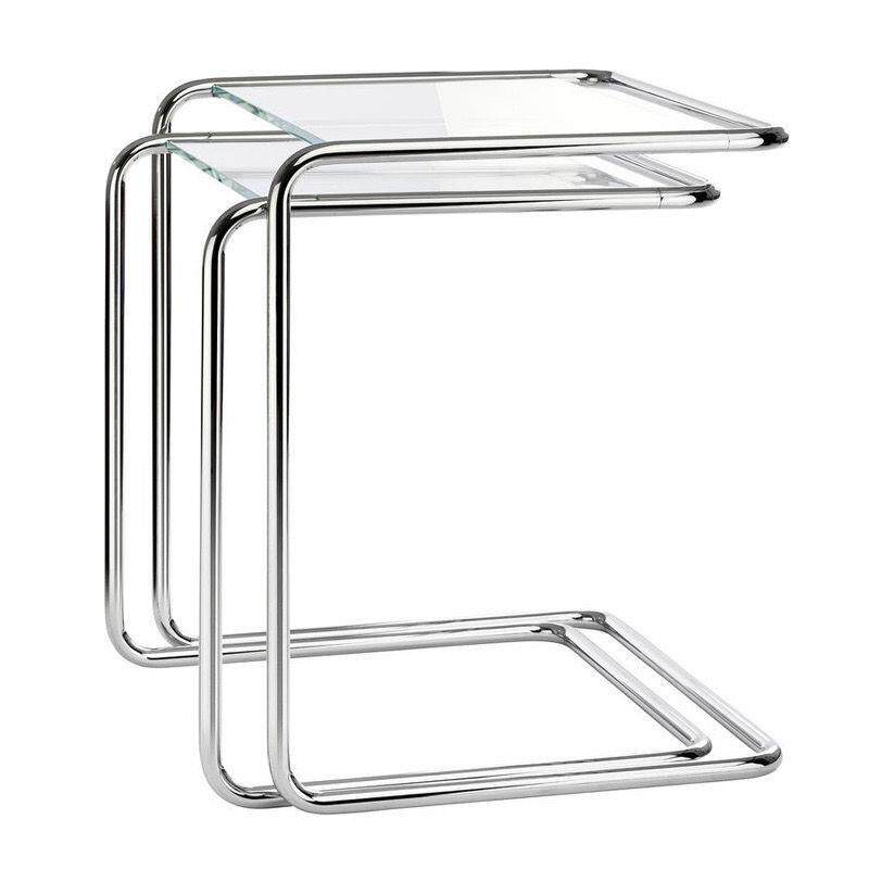 B97 Side Table边几简约设计师中古风咖啡不锈钢套几板面沙发角几