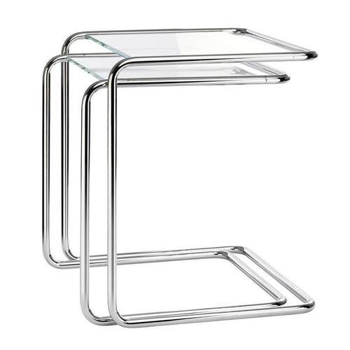 B97 Side Table边几简约设计师中古风咖啡不锈钢套几板面沙发角几