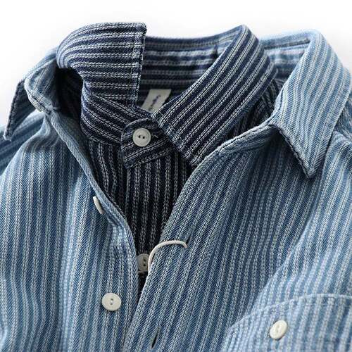 Men's Long Sleeve Textured Stripe Western Snap Shirt- White