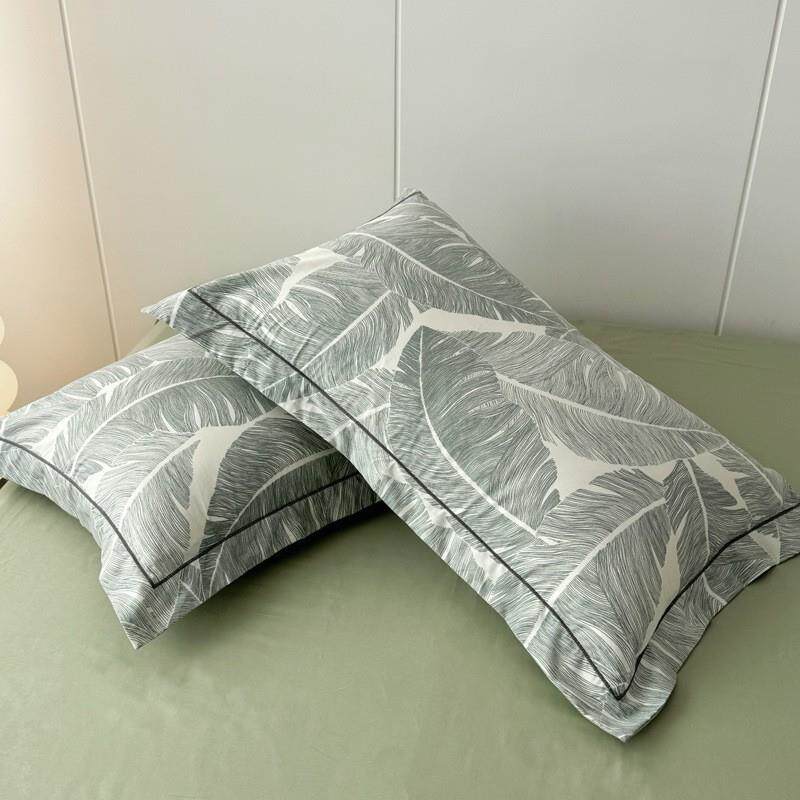 2025新款13376宽幅全棉印花单人枕套 一字绣纯棉成人枕头套