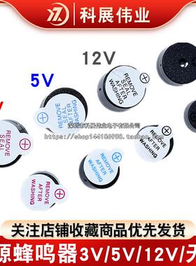 12A05/12095 有源蜂鸣器 0905 3V/5V/12V直流长声12*9.5mm 无源