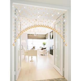 TVP?轻珠帘水晶隔断帘子帘半生门帘客厅奢挂玄关屏风卧室免打孔卫