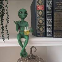 外星人喝酒树脂工艺品Funny Alien Statue外星人树脂雕像