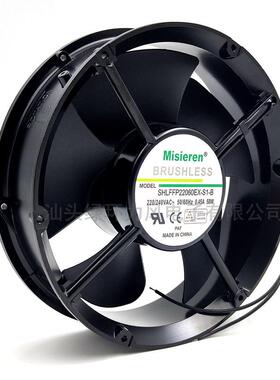 220*220*60MM 22CM/厘米220V22060 0.45A 8W圆形轴承交流散热风扇