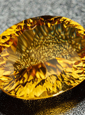 亏本捡漏价 25.55克拉大颗粒黄晶裸石戒面火彩好 支持私人定制