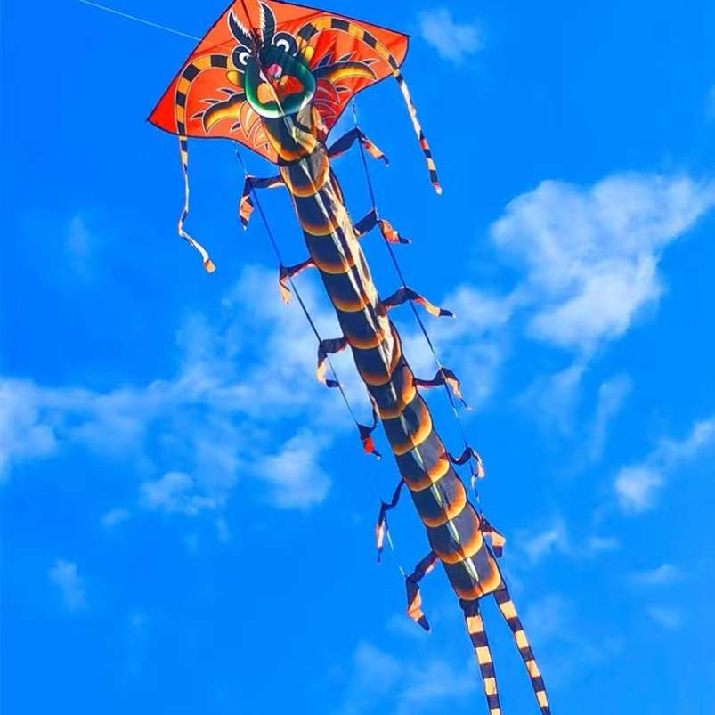 潍坊蜈蚣风筝大型飞天风筝厂家供应摆摊货源风筝户外两色易飞风筝