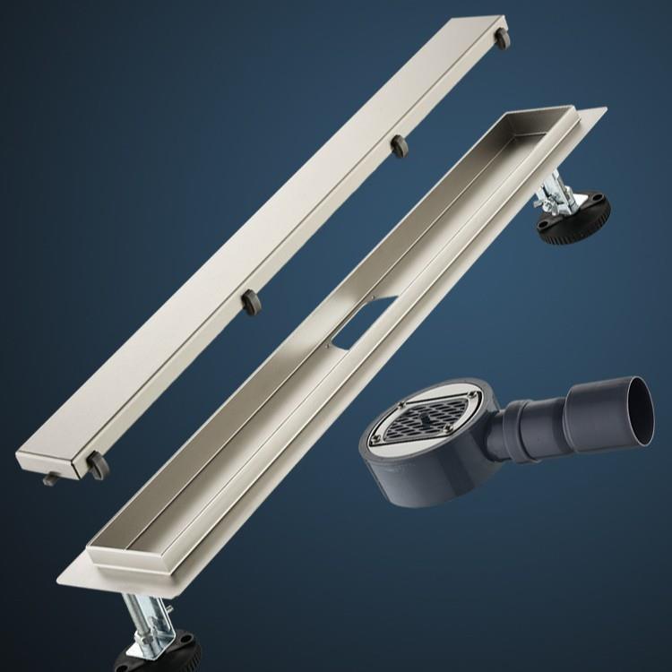 欧境洲304隐不锈钢地漏长条式跨卫生间排水欧防臭欧式隐形形侧排