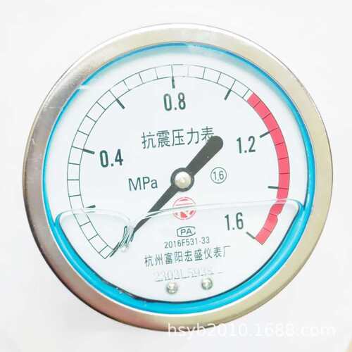 耐震轴向不带边压力表YN100Z，全规格，螺纹M20*1.5
