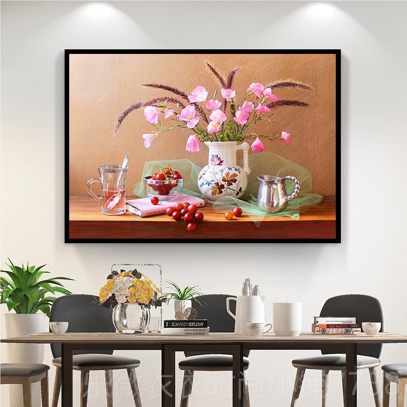 新款现代约餐厅装饰画北欧单餐桌挂简酒店饭店饭幅厅温馨壁画水果图片