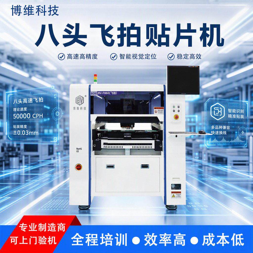 大理石八头飞拍贴片机自动视觉国产速PCBsmt全自动