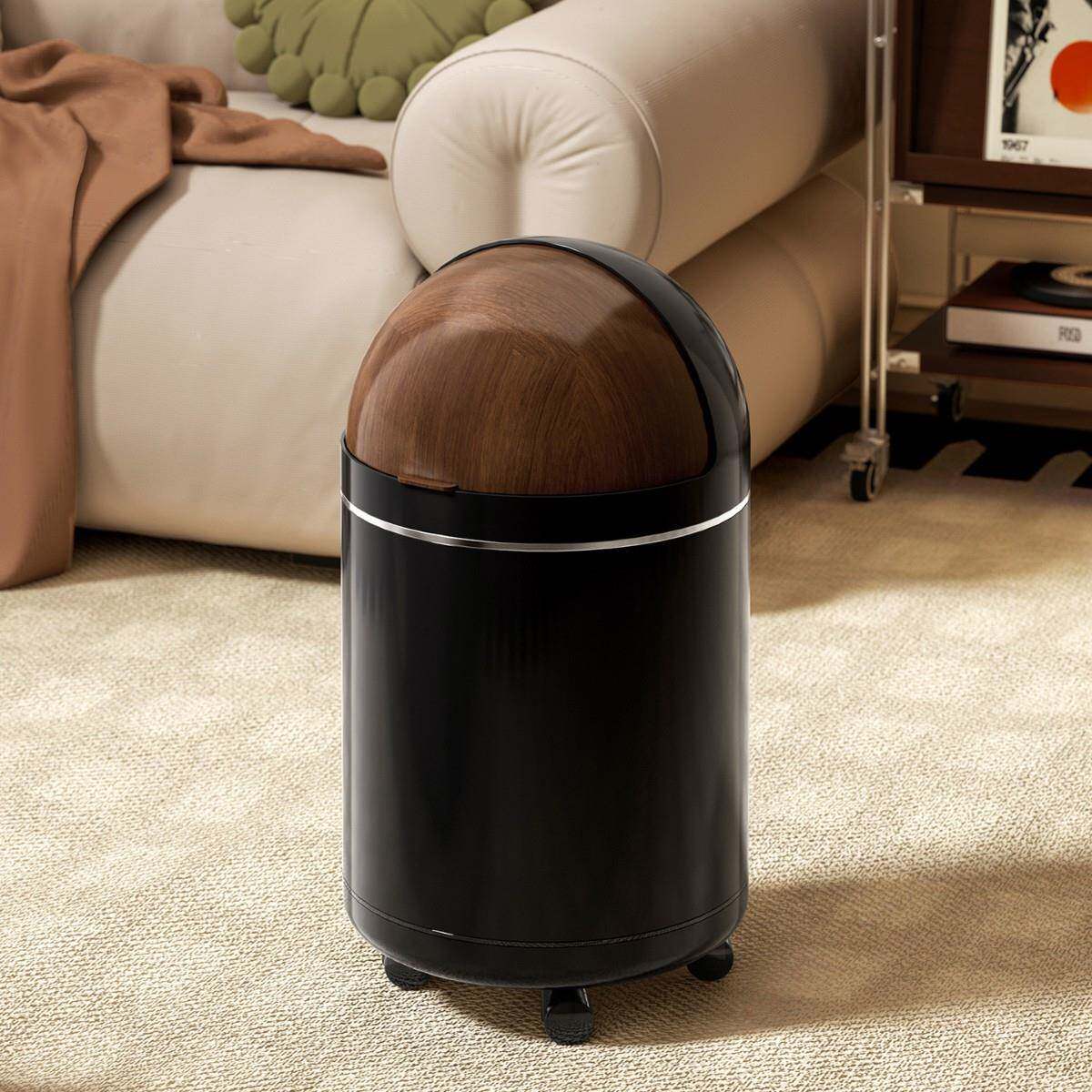 垃圾桶家用客厅卫生间厨房带轮可移动式带盖大容量收纳纸篓