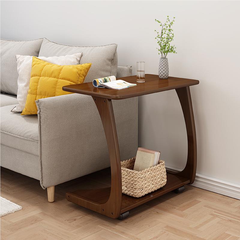 北欧简约实可移动迷你书桌家用客木厅茶小户几型边柜沙方几发601#