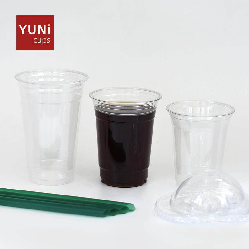 一次性PET杯子透明塑料杯带盖咖啡果汁星冰乐打包冷饮外带杯定制