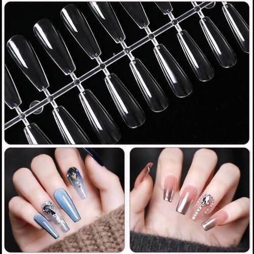 ..240 Pcs Nail Tips Extension System Soft Gel X Fake Nail Sc