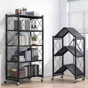 置物架折书架多层收架客541厅落地纳儿童简易收收纳架免安装 可叠