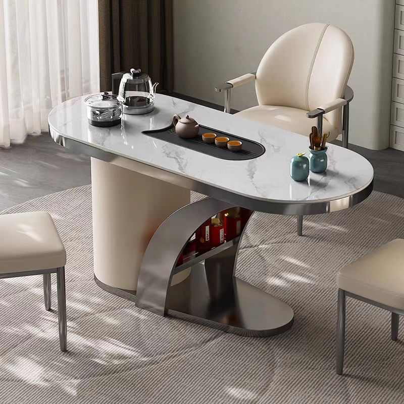 现代轻奢简约岩板茶台茶桌椅组合阳台小户型茶几客厅茶桌椅会客桌