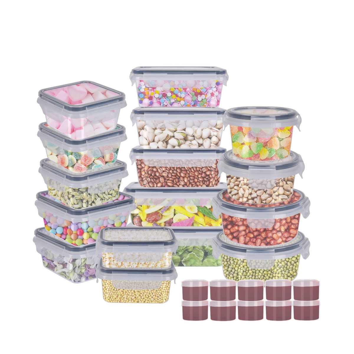 饭盒24件套C款保鲜盒食品级密封盒微波炉加热冰箱收纳储物便当盒C