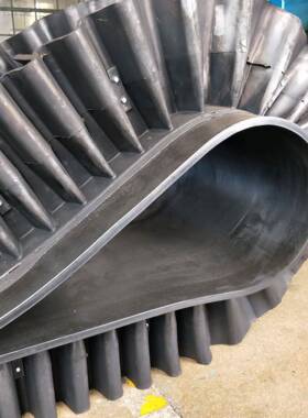 苏州大倾角挡边输送带耐磨耐高温EP00聚酯挡边输送皮带