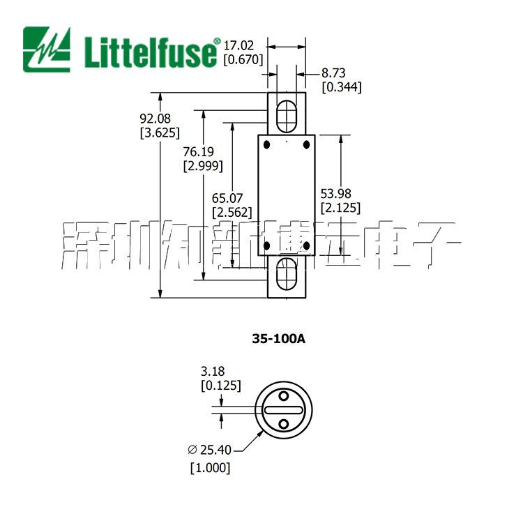 L50QS050.T 进口力特螺栓式保险丝管 500V 50A 快速熔断器保险丝