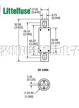 L50QS050.T 进口力特螺栓式保险丝管 500V 50A 快速熔断器保险丝