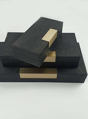 简约IFY现代五黑魔直鬼鱼纹化妆台床头柜摆件色装饰角金收纳盒厂