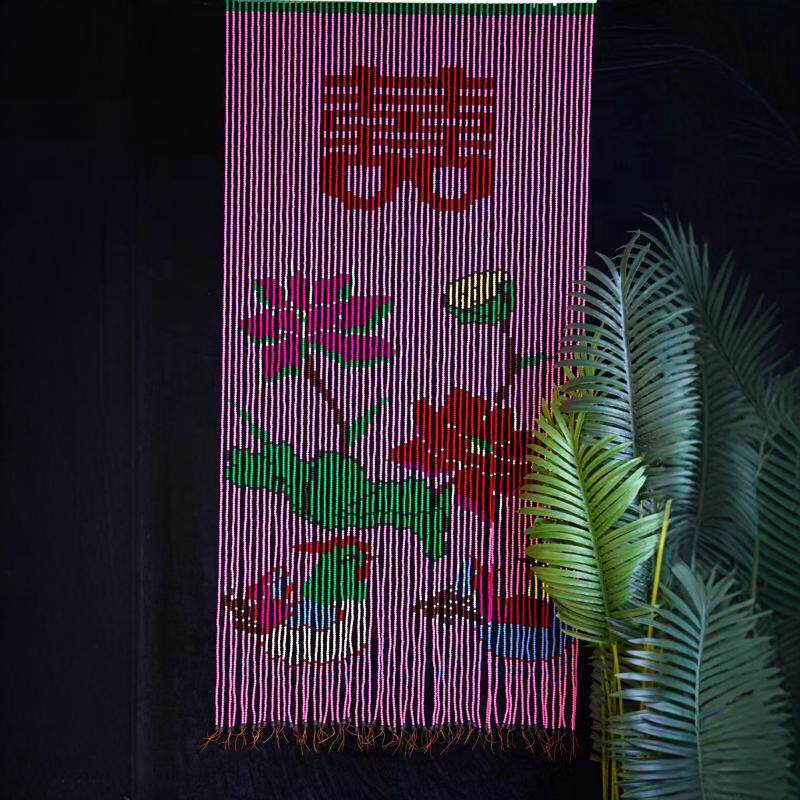 新款纯手工门帘玄关隔断珠帘挂帘家用屏风化妆室装饰帘成品