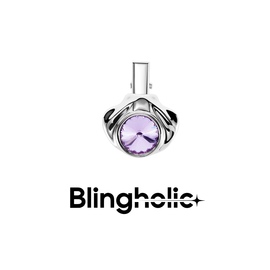 Blingholic原创设计师款彩钻金属贝壳发夹紫色粉色小众2024