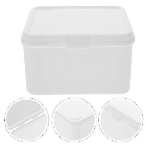 Plastic Hinged Lid Storage Box for Beads Cards Small Items