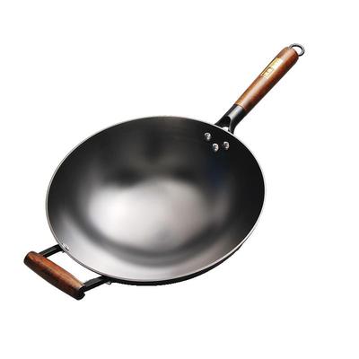 高档华铁炒锅电磁炉专用平底锅无涂层邦传统手工家用加加厚深老铸