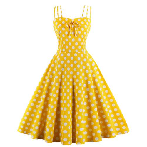 Strap strap polka dot printed dress batch