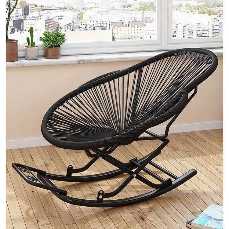 家用彩虹藤椅摇摇椅QQQ藤编休闲午睡躺椅人人彩色阳台摇懒客大厅