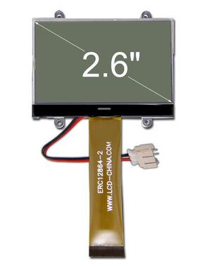 超薄2.6寸LCD1块2屏864液晶/128x64图形点COG液晶模/白底NLL黑阵