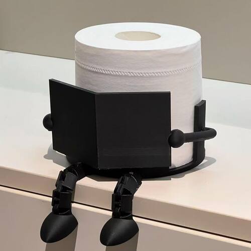 跨境Toilet Paper Holder 3D打印玩具读报装饰卫生纸巾架摆件纸架