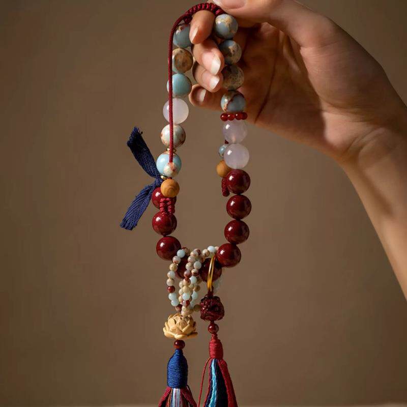 朱砂寿山石多宝汽车挂件车内吊饰品吊坠男士女2024新款平安车挂