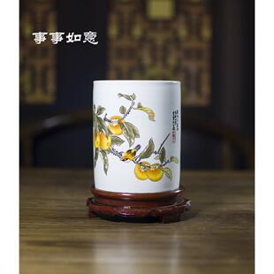 高档景德镇陶四瓷创收意纳笔架个性化学习饰宝艺术品学生礼品笔架