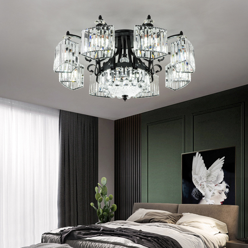 美式简约客厅吸顶灯大厅主灯现代大气2025新款餐厅轻奢水晶灯吊灯